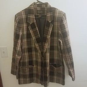 Size 14 Requirements plaid blazer